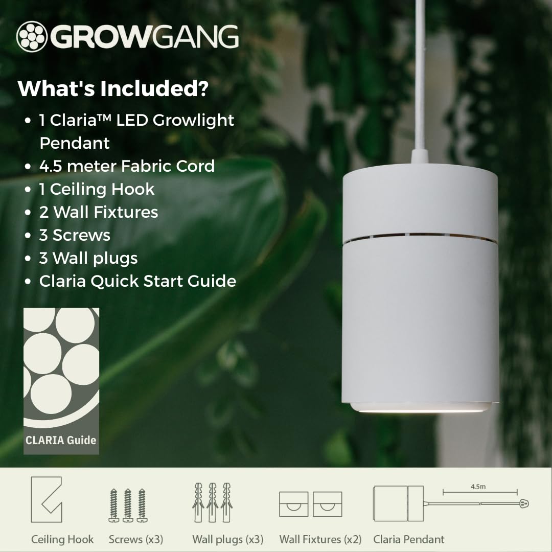 Claria Grow Light Pendant – White