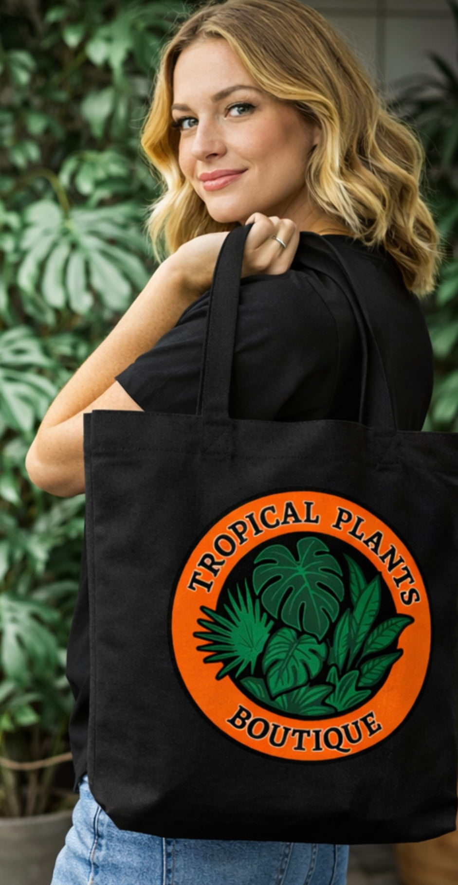 Black Tote Bag Colour Logo